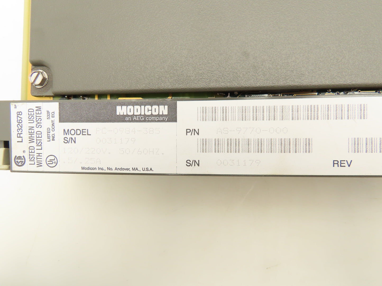 Modicon/AEG PC-984-385 Programmable Controller 385 120/220V .5/.25A