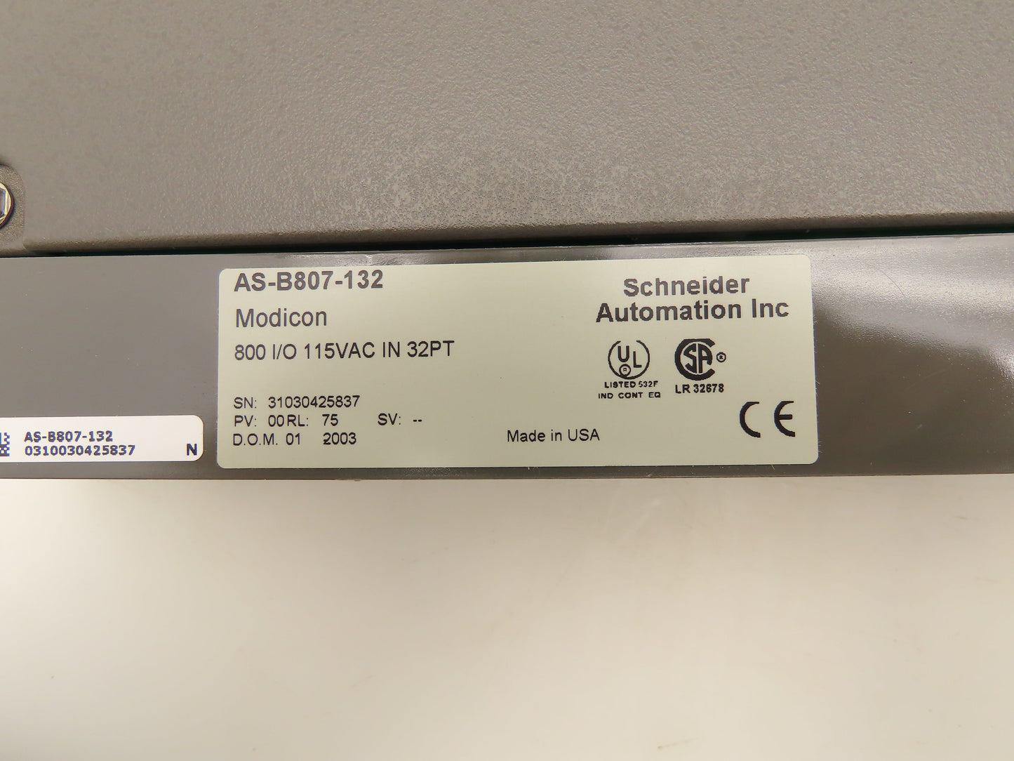 Modicon/AEG AS-B807-132 Input Module 120VAC 32 Point Lot Of 3