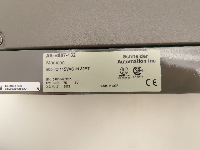 Modicon/AEG AS-B807-132 Input Module 120VAC 32 Point Lot Of 3
