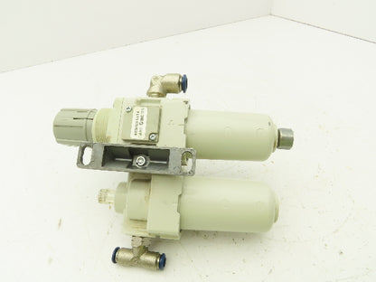 SMC AW30-N02-2Z-B Filter Regulator and Lubricator AL30-N02-2Z-A Unit 150 psi