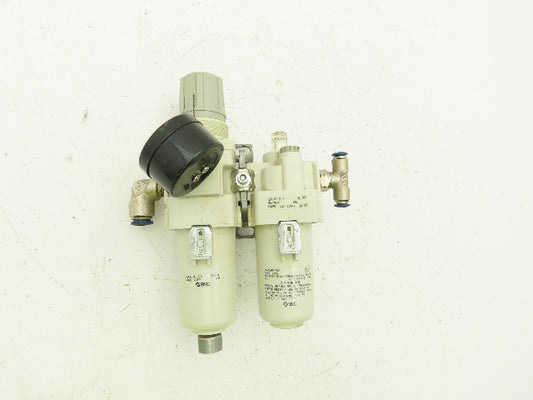 SMC AW30-N02-2Z-B Filter Regulator and Lubricator AL30-N02-2Z-A Unit 150 psi