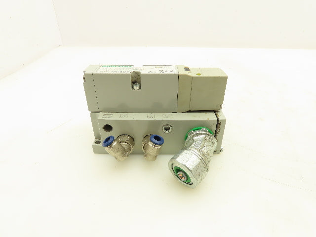 Numatics 123BA43AMN00061 Pneumatic Solenoid Valve w/Manifold Base 24VDC