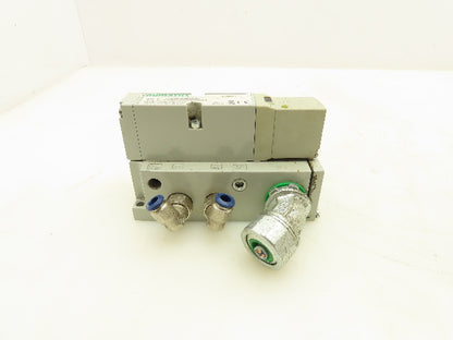 Numatics 123BA43AMN00061 Pneumatic Solenoid Valve w/Manifold Base 24VDC