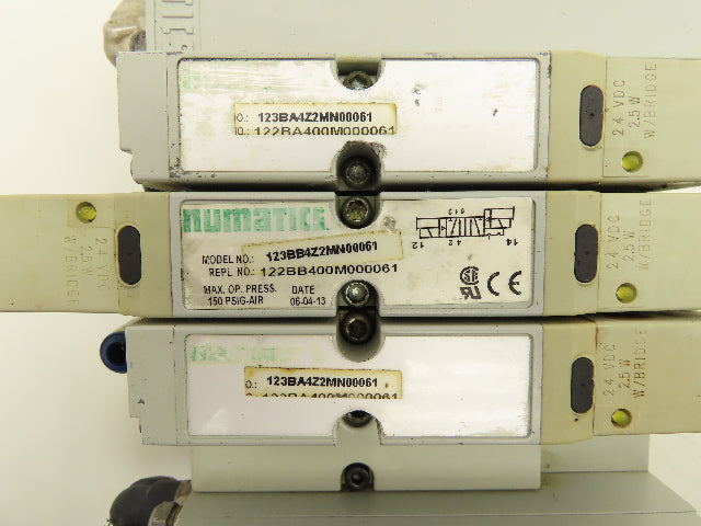 Numatics 2012 Series 4-Station Manifold 24VDC Solenoid Valves 123BA4Z2MN00061