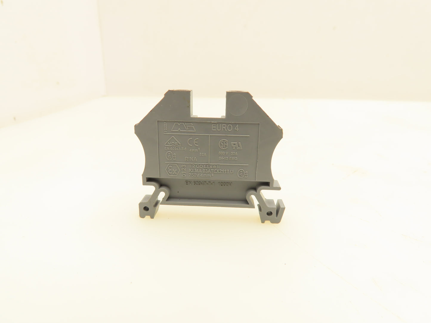MI EURO 4 Terminal Block Gray 750V 4mm Lot of 22