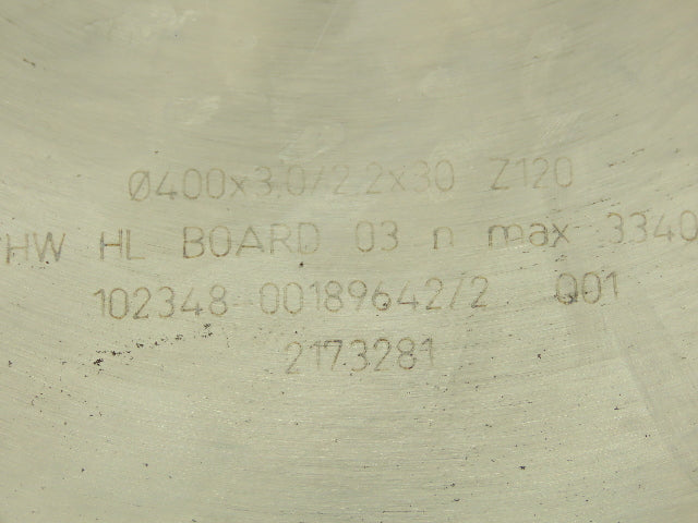 Leuco 0400x3.0/2.2x30 e5 System Circular Saw Blade 16" 120 Carbide Tooth 1" Bore