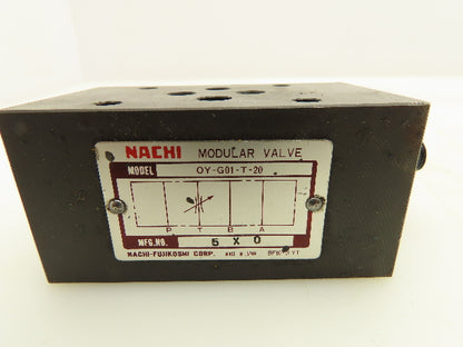 Nachi OY-G01-T-20 Modular Flow Control Valve Lot of 3