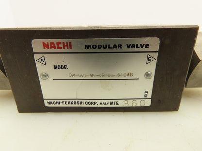 Nachi OW-G01-W1-CR-D2-3104B Hydraulic Modular Pressure Switch Valve