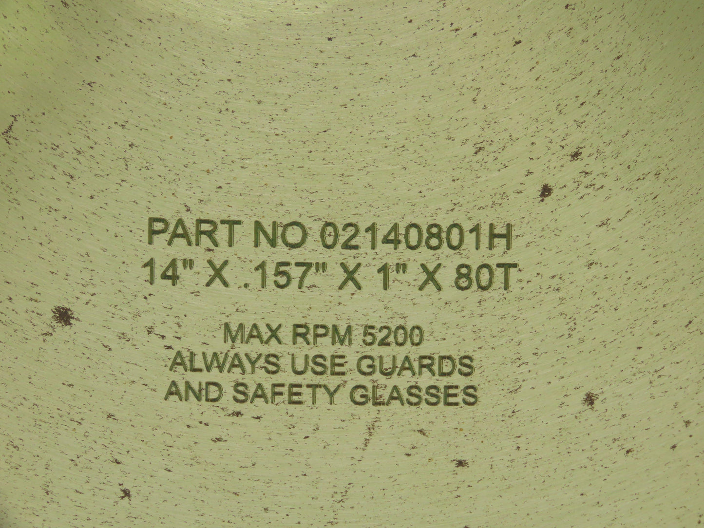 Royce 02140801H Universal Cut Off Saw Blade 14" x80 Tooth x .157" Kerf x 1" Bore