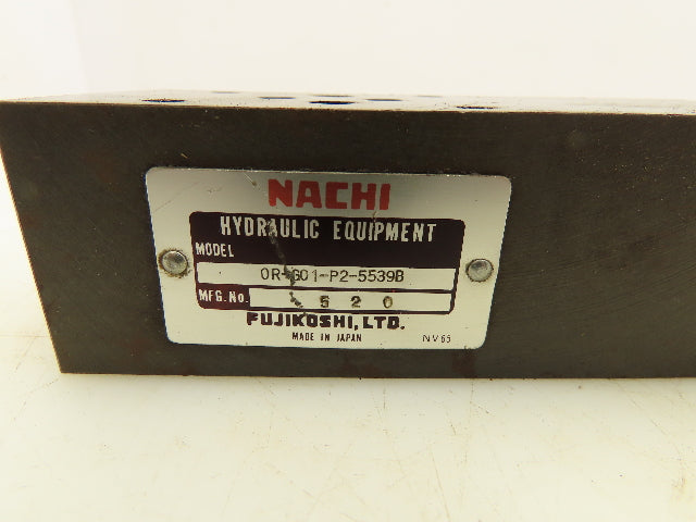 Nachi OR-G01-P2-5539B Hydraulic Equipment Modular Valve Lot of 3