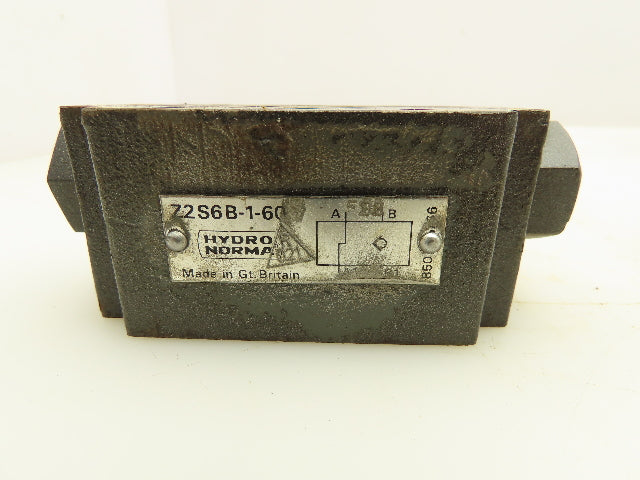 Hydro Norma Z2S6B-1-60 Hydraulic Check Valve