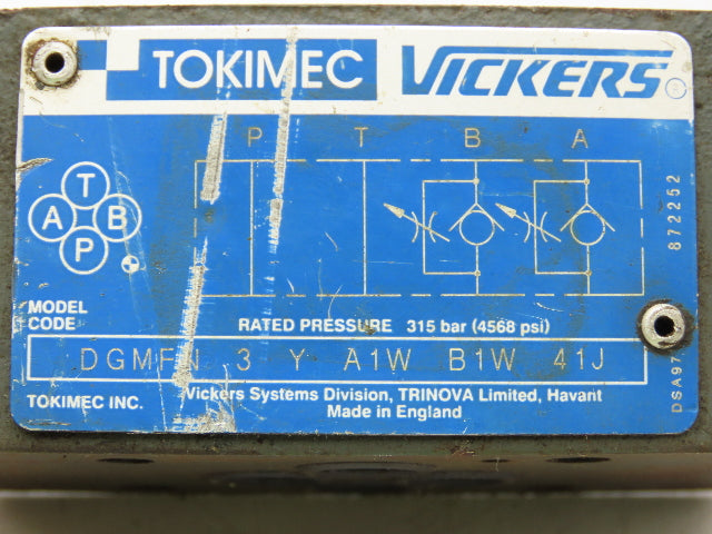 Vickers DGMFN-3-Y-A1W-B1W-41J Hydraulic Flow Control Valve