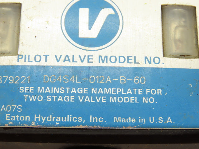 Vickers DG4S4L-012A-B-60 Hydraulic Directional Control Solenoid Valve 110/120V