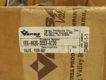 Versa VXX-4628-3553-A120 Pneumatic Solenoid Valve 4 Way 3 Position 3/4" NPT 120V