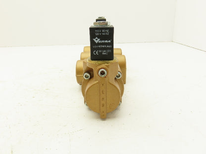 Versa VXX-4628-3553-A120 Pneumatic Solenoid Valve 4 Way 3 Position 3/4" NPT 120V
