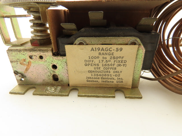 Johnson Controls A19AGC-59 Temperature Control Switch 100-250°F