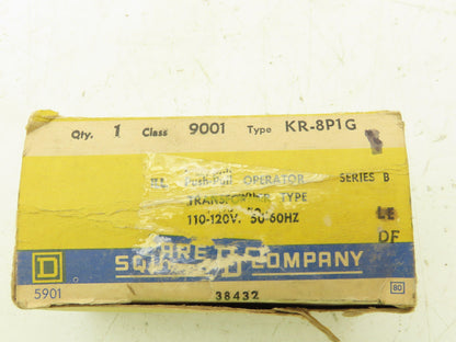 Square D KR-8P1G Illuminated Green Pushbutton Momentary Push-Pull 120V KM1