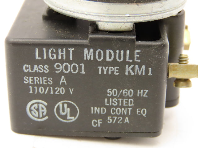 Square D KR-8P1G Illuminated Green Pushbutton Momentary Push-Pull 120V KM1