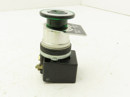 Square D KR-8P1G Illuminated Green Pushbutton Momentary Push-Pull 120V KM1