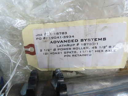 Lathrup 2.5"x 45.5" BF Chain Drive Double Sprocket Steel Conveyor Roller