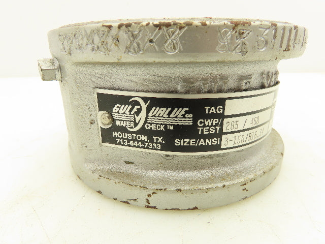 Gulf Valve MB15-2021-SR 3" Wafer Check Valve Spring Loaded Double Door