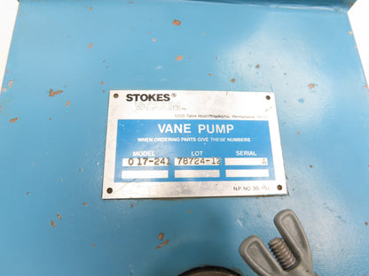 Stokes 017-241 MicroVane Rotary Vane Vacuum Pump 37 CFM 2Hp 230/460V 3PH