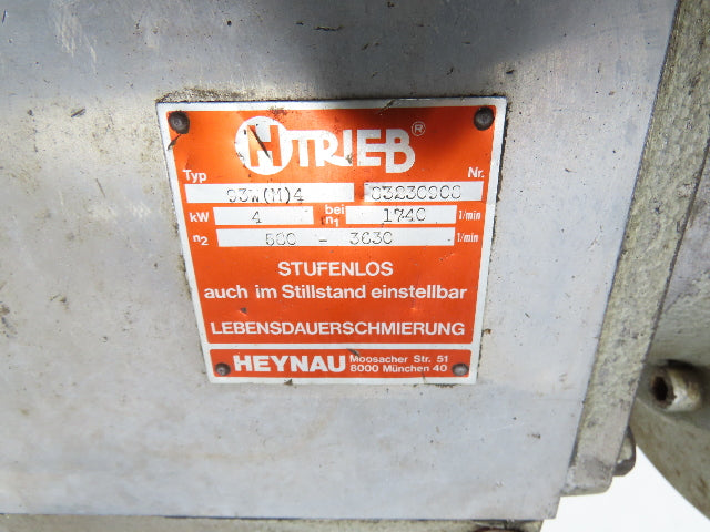 Heynau 93WM4 H-Trieb Variable Speed Drive Manual Gearbox 580-3630 RPM Output