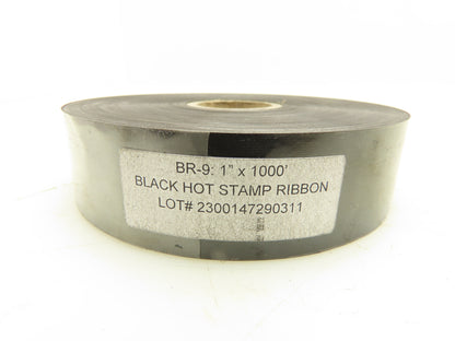1"x 1000' Hot Stamp Ribbon Coding Foil Black  Lot of 10 Rolls