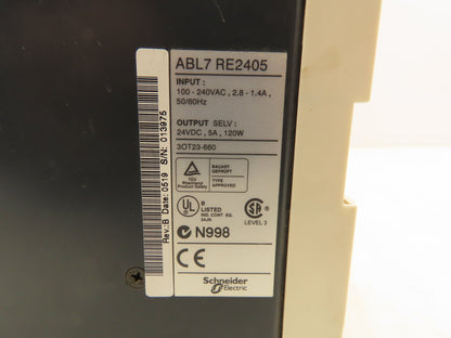 Schneider ABL7RE2405 Telemecanique Power Supply 100-240VAC 24VDC 5A