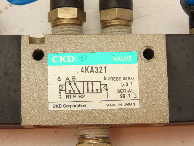 CKD 4KA321 Solenoid Valve 0-0.7 MPA With Pushbutton Valve