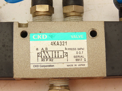 CKD 4KA321 Solenoid Valve 0-0.7 MPA With Pushbutton Valve