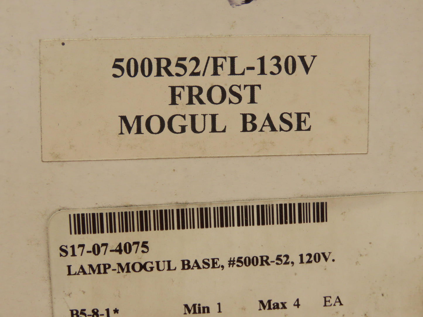 Candela 500R52/FL-130V Mogul Base Incandescent Lamp Frost 500W 130V