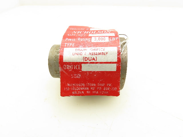 Nicholson Steam Trap SP83 6811 Drain Orifice Union 1/2" NPT 3000