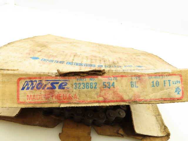 Morse BL534 Single Strand Leaf Chain 3x4 Lacing 5/8 Pitch BL-5 Series 10'