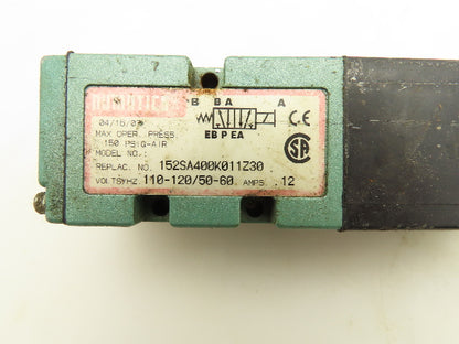 Numatics 152SA400K011Z30 MK15 Pneumatic Directional Solenoid Valve 120V Lot of 3