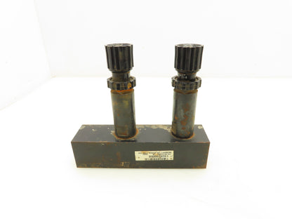 Nachi HHC-01R0-0464C Hydraulic Dual Cartridge Valve Flow Control Manifold