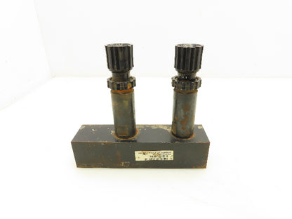 Nachi HHC-01R0-0464C Hydraulic Dual Cartridge Valve Flow Control Manifold