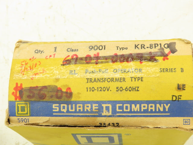 Square D KR-8P1G Illuminated Pushbutton Momentary Push-Pull 120V 9001 KM1