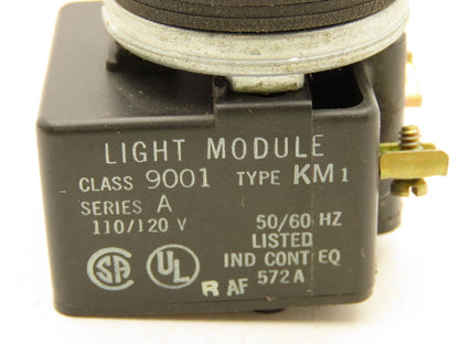 Square D KR-8P1G Illuminated Pushbutton Momentary Push-Pull 120V 9001 KM1