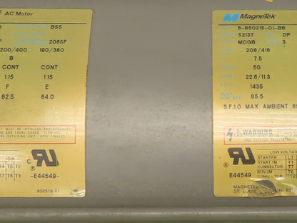 MagneTek Century E-Plus AC Motor 7.5HP 1435 RPM 208-230/400V 3PH 50HZ