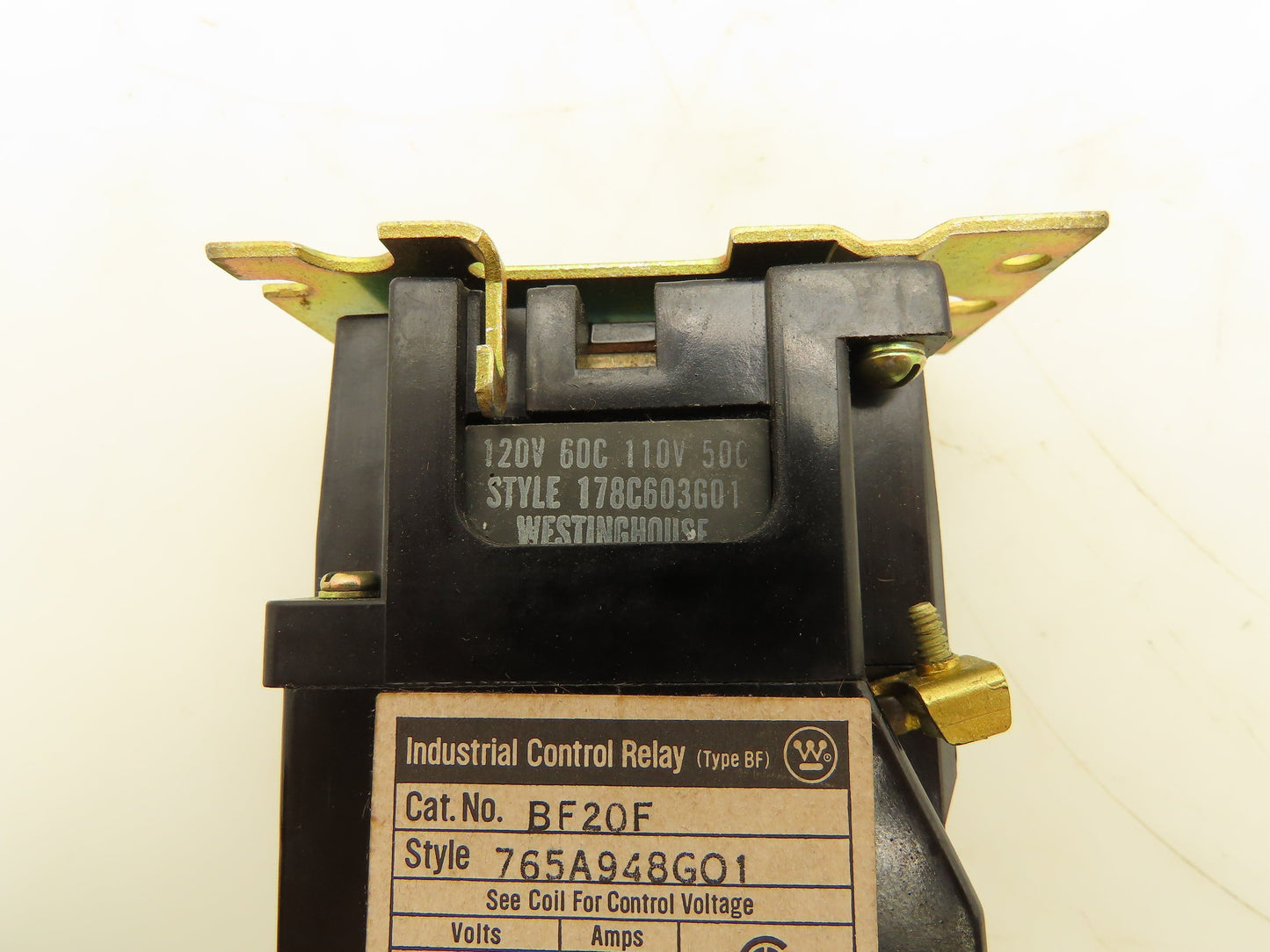 Westinghouse BF20F Industrial Control Relay 300VAC 10A 2 Pole 2NO 0NC
