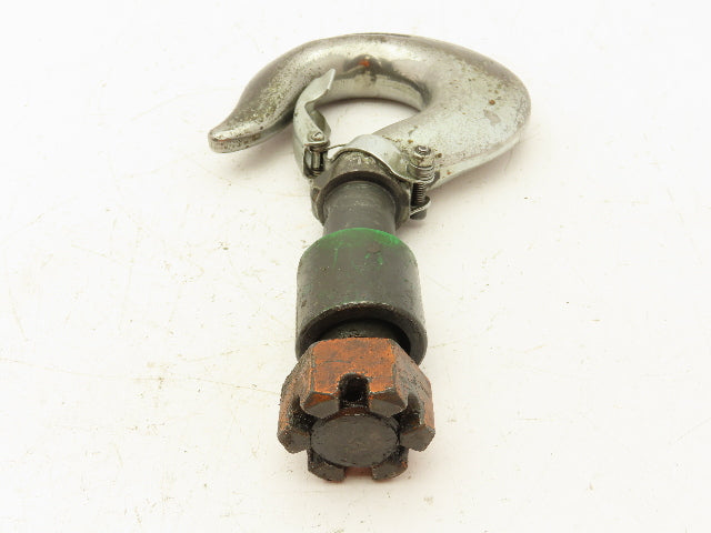 Vulcan Bullard 9A  7 Ton Hoist Hook Threaded Swivel Shank w/Latch Drop Forged
