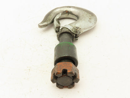 Vulcan Bullard 9A  7 Ton Hoist Hook Threaded Swivel Shank w/Latch Drop Forged
