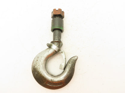 Vulcan Bullard 9A  7 Ton Hoist Hook Threaded Swivel Shank w/Latch Drop Forged