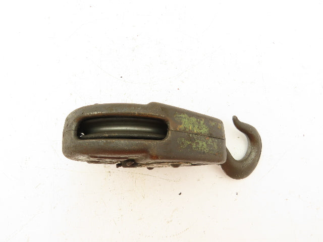 P&H 1/2 Ton Single Sheave Crane Hoist Swivel Hook Snatch Block 1000 Lb Load