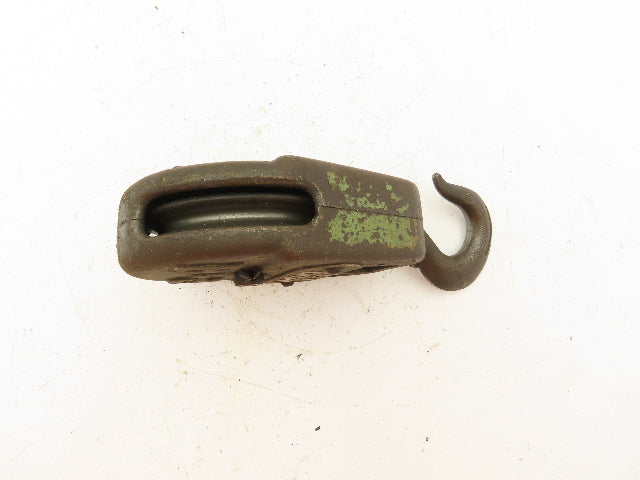 P&H 1/2 Ton Single Sheave Crane Hoist Swivel Hook Snatch Block 1000 Lb Load