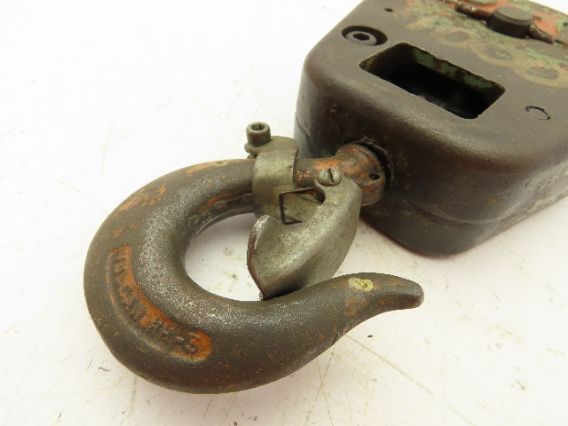 P&H 1/2 Ton Single Sheave Crane Hoist Swivel Hook Snatch Block 1000 Lb Load