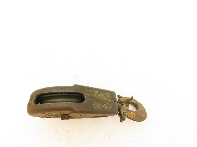 P&H 1/2 Ton Single Sheave Crane Hoist Swivel Hook Snatch Block 1000 Lb Load
