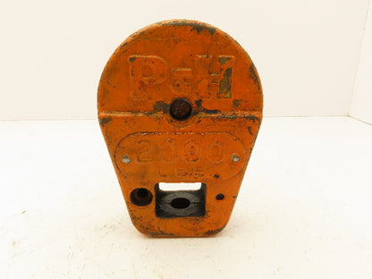 P&H 1 Ton Single Sheave Housing for Swivel Hook Snatch Block 2000 Lb Load