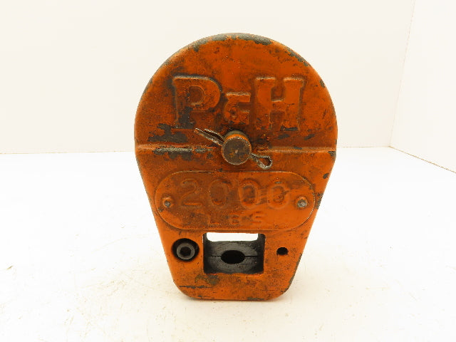 P&H 1 Ton Single Sheave Housing for Swivel Hook Snatch Block 2000 Lb Load